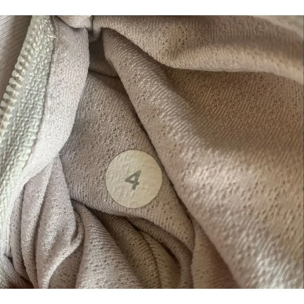 Lululemon In Stride Heathered Dune gray Sweatshirt TRACK JACKET sz 4